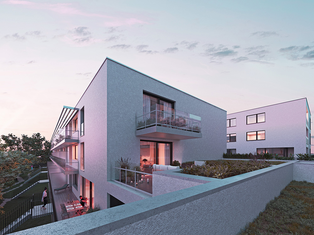 Bostoen lichtrijke nieuwbouwappartementen Vorst Residentie Paville render tuin