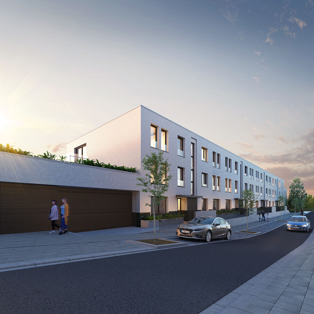 Bostoen lichtrijke nieuwbouwappartementen Vorst Residentie Paville render voorgevel