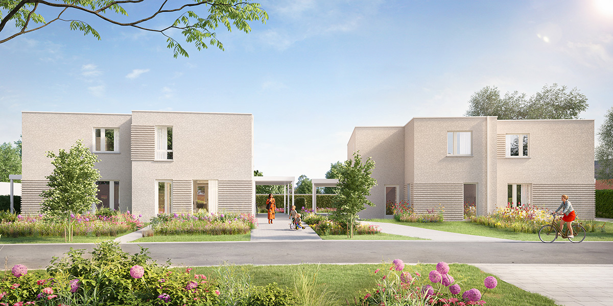 Bostoen Aarsele Hof Delmeren energiezuinige nieuwbouwwoningen render voorgevel