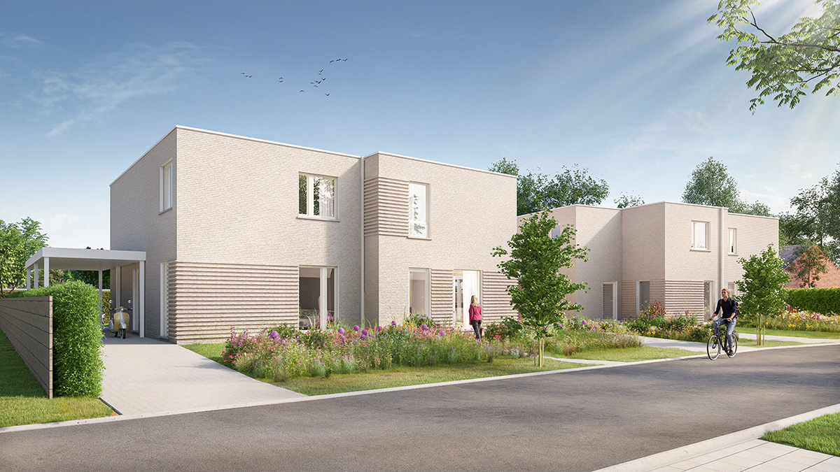 Bostoen Aarsele Hof Delmeren energiezuinige nieuwbouwwoningen render voorgevel