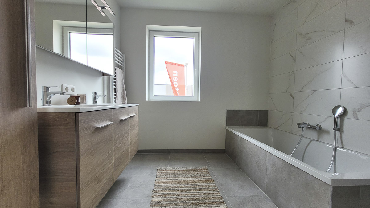 Bostoen RivaHof Dentergem stijlvolle kijkwoning badkamer