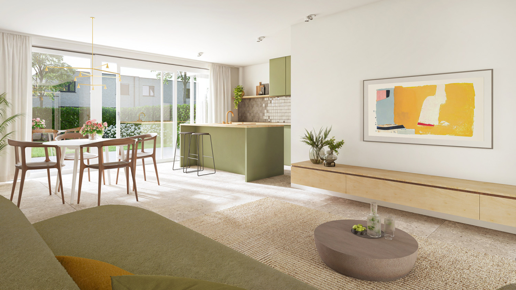 Bostoen Energiezuinige nieuwbouwwoning Astene BegijnHof Interieur Leefruimte